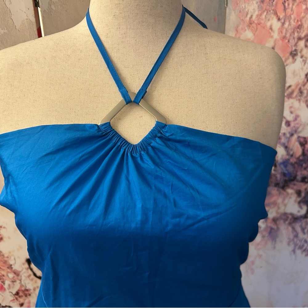 Boston Proper Halter Maxi Elegant Blue Women's Dress Size 18 🤩